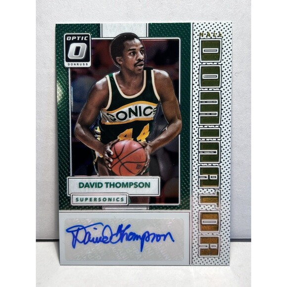 2017 Donruss Optic Hall Dominator  /49 David Thompson Auto Seattle Super Sonics - Picture 1 of 4